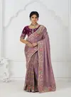 Kf 112 Mauve Pure Dola Viscouse Silk Saree Exporters In India
